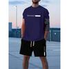 2026 Set Casual da Uomo Abbigliamento Estivo Top a Maniche Corte Color-Block Pantaloncini Larghi con Coulisse Ensemble alla Moda Streetwear