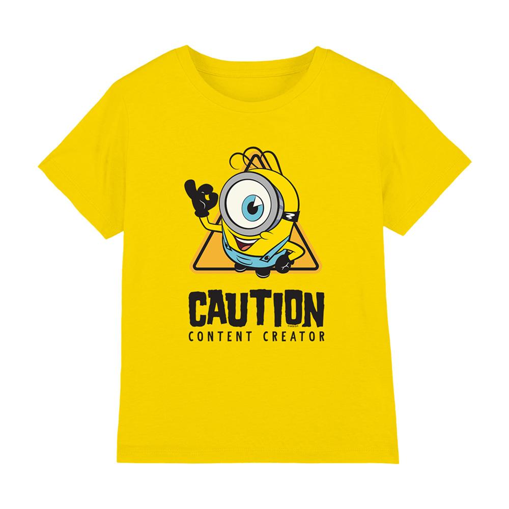 Minions Childrens/Kids Caution Content Creator James T-Shirt