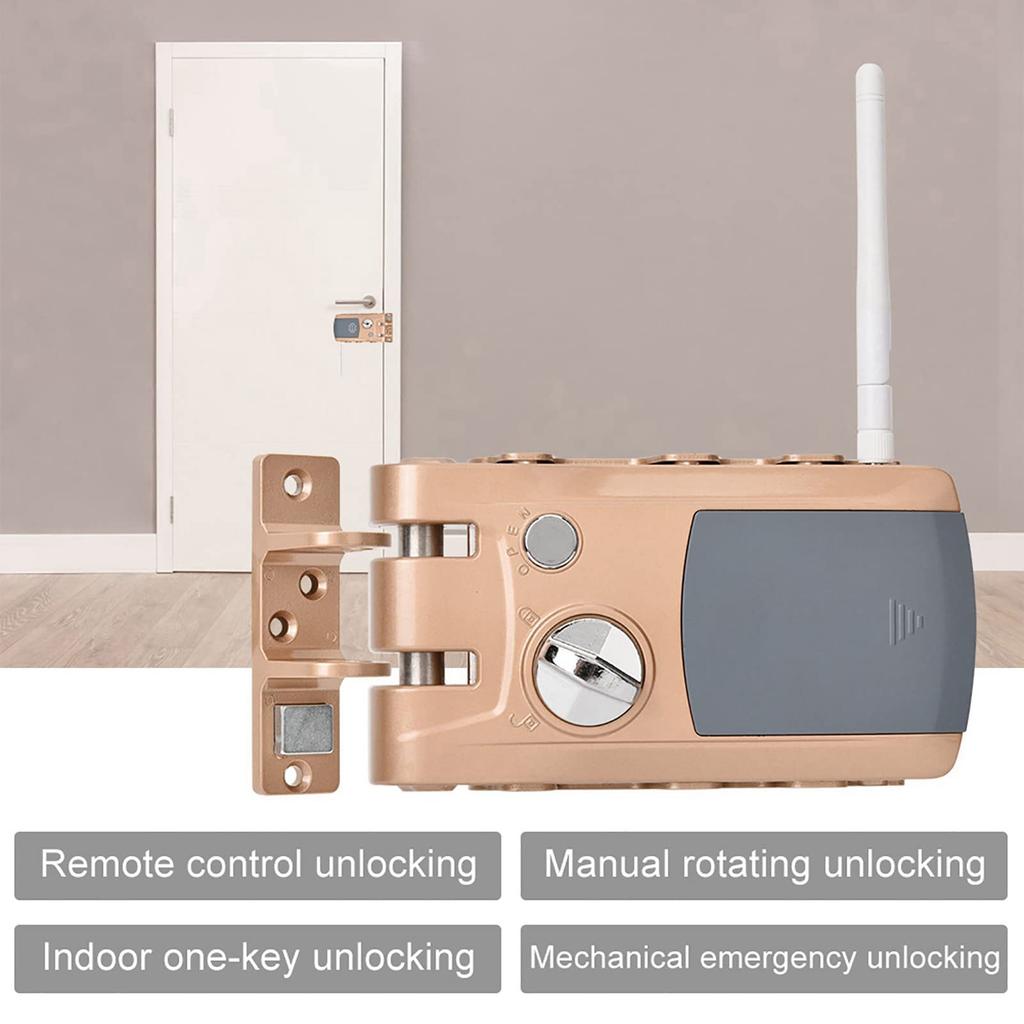 Auto Lock Intelligent Lock Keyless Lock Home Security with 4 Remote Controllers Home Door Lock Alarm Function Door Lock Door Remote Control Lock Door