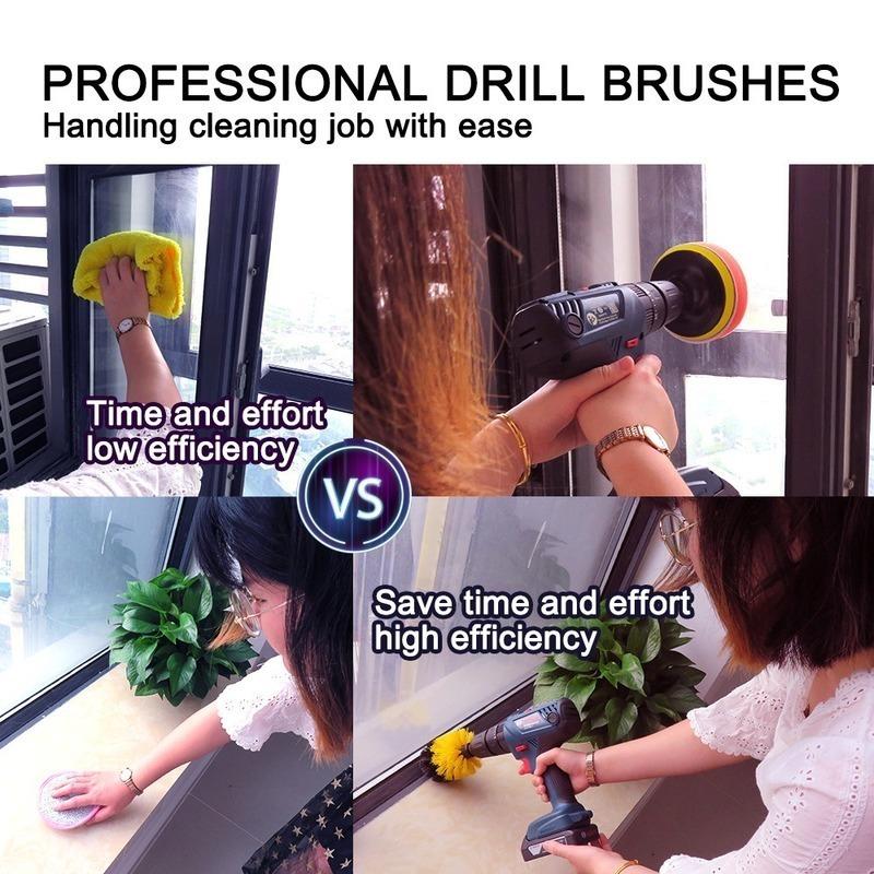 2/3.5/4/5'' Drill Brush Kit Electric Scrubber Brush for Cleaning Bathroom Bathtub Cleaning Brush Scrub Drill Cleaning Kit