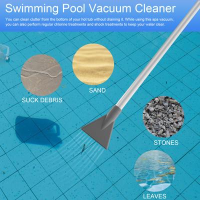 Swimming Pool Vacuum Cleaner with 2 Nozzle Adapters Clear Siphon Hose Adjustable Valve Detachable Fish Tank Water Change Spa Hot Tub Cordless Manual