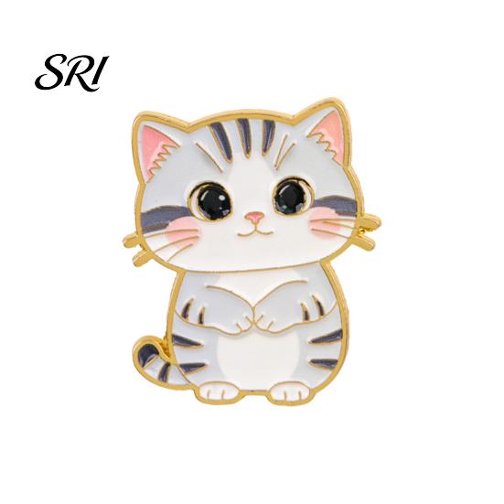 Zinc Alloy Lapel Pin Decorative Brooch Enamel Cartoon Cat Shape Craftsmanship Gift Sweater Dress Suit Badge Versatile Outfit Accessory Handmade