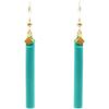 Nouveaux en turquoise à la mode longues boucles d'oreilles pour femmes Élégance unique et charme brillant bijoux de mariage de banquet Simple Eardrop