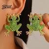 Retro Style Earrings Frog Jewelry for Women Rhinestone Stud Earrings Sparkly Cute Dangle Animal Brooch Pin Vintage Boho Summer Beach Vacation