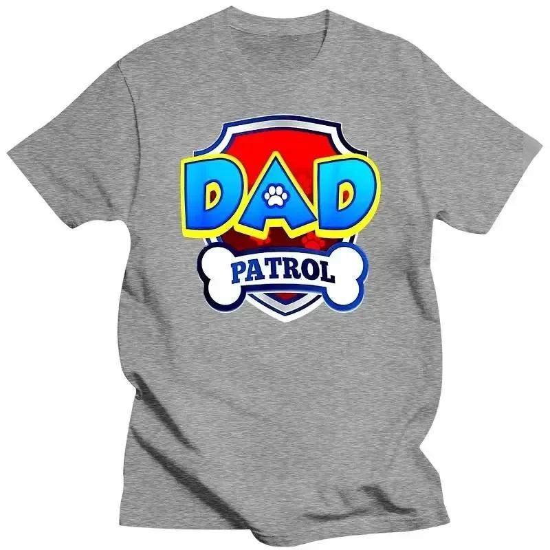 Roupa Masculina Camiseta Patrulha do Papai Cachorro Engraçado Presente Festa de Aniversário Camiseta Preta Tamanho P-3Xl Presente de Aniversário Camiseta