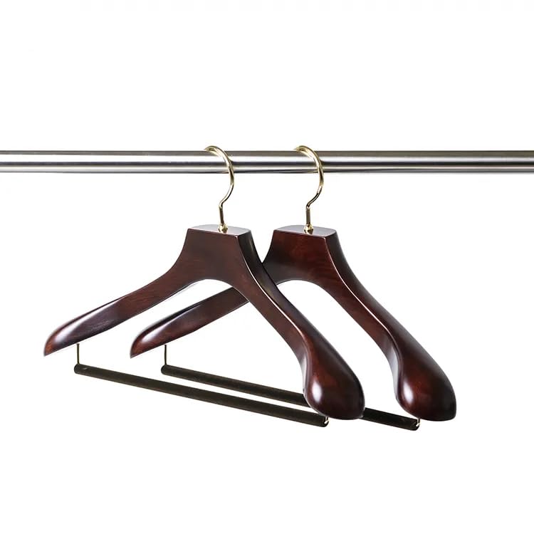 

Nakata Hanger Outlet: Made in Japan, Regular Wooden Men s Suit Hangers, Set of 2 with Felt Bars, Mars Brown, AUT-05 (W:430)
