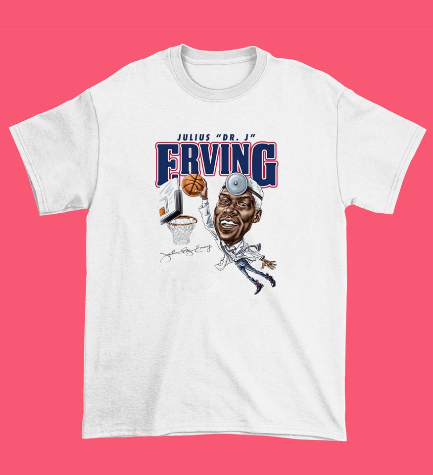 Julius Erving Dr J Men T-shirt White Short Sleeve All Sizes S to 5XL Unisex T-Shirt M