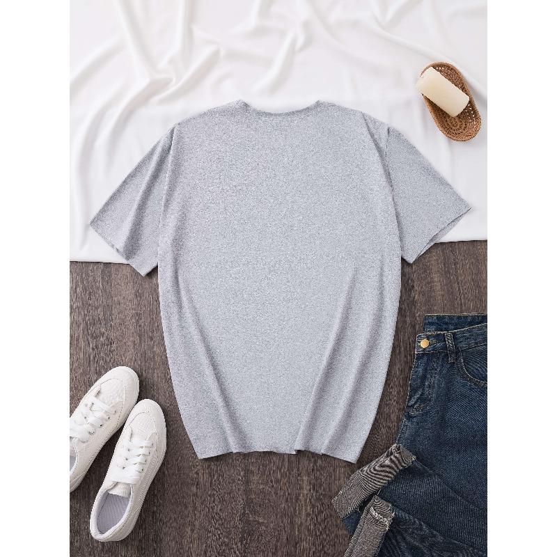 Plus Size - Plus Size - Fashionable Round-Neck T-Shirt with Short Sleeves and A Large Angel Wings Print In Plus Size