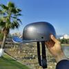 Retro Half Helmet Baseball Helmet Lightweight Protective Helmet Cafe For Harley Motorcycle Scooter Motorcycle Bright Black Hot