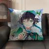 Venti Cute Genshin Impact Cushion Cover Natural Linen Organic Fabric DoubleSided Printing Sofa Home Decor Gift Pillow Case