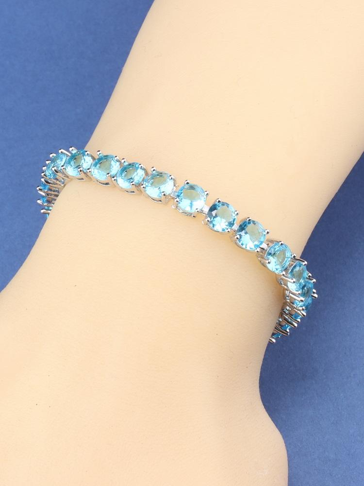 10-Colors Round Zircon Colorful Jewelry Accessories   Charms Chain Link Bracelet For Girls/Women Gift
