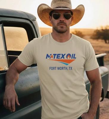 Landman M-Tex Öl Logo Fort Worth Tx T-Shirt | Ölgesellschaft Vintage Stil