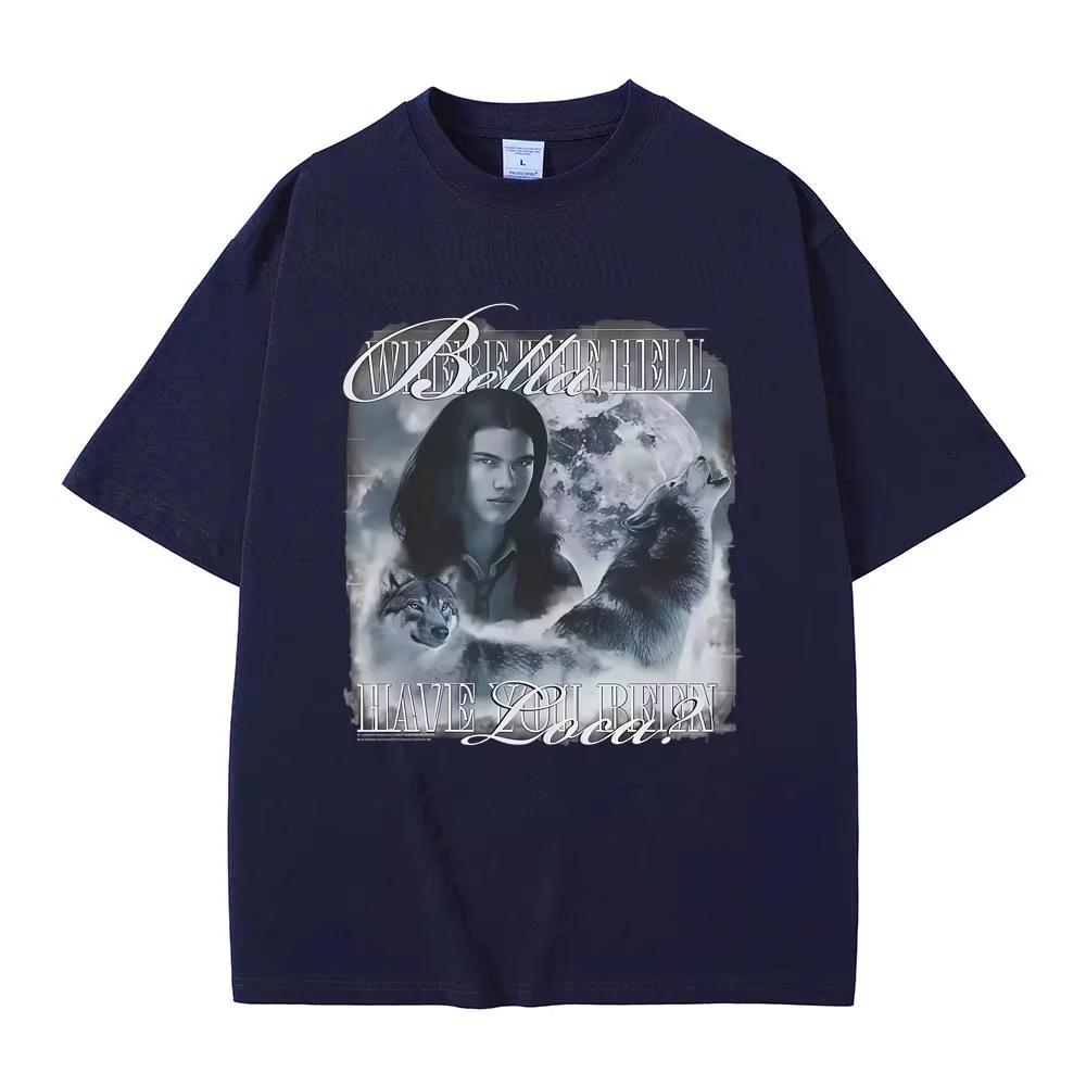 

Movie Twilight Jacob Black Patterned Men s and Women s Fashion Casual Cotton Retro Men s Women s T-Shirt 5XL різнокольоровий