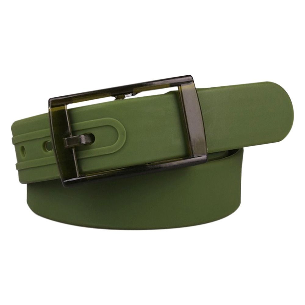 Fashion Women Candy Color Unisex Silicone Belt Square Pin Buckle Belts for Jeans Pants Chic Luxury Brand Waistband