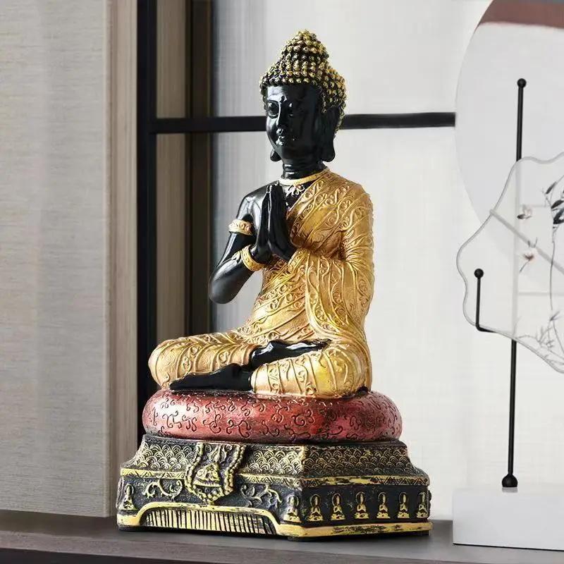 Southeast Asia Thai Style Buddha Sculptures and Figurines Buddhist Figures Retro Home Office Table Decoration and Accessories