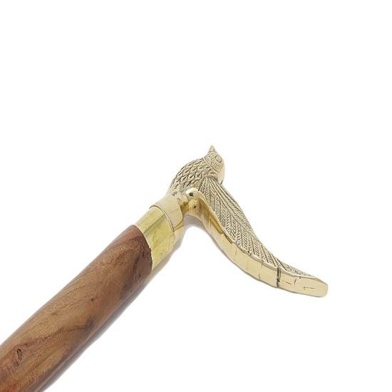Royal Swallow Bird Walking Stick Cane - Elegant Wooden Cane for Women, Lady Hand Carved Wood Crafted Handle & Brown Shaft Pretty Ladies