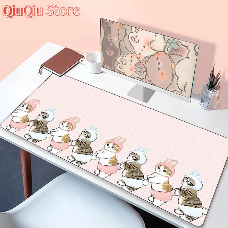 Kawaii Cat Gaming Mouse Pad Gamer Non-slip Mausepad Computer Accessories Deskmat Mousepad Mats Keyboard Pc Cabinet Xxl