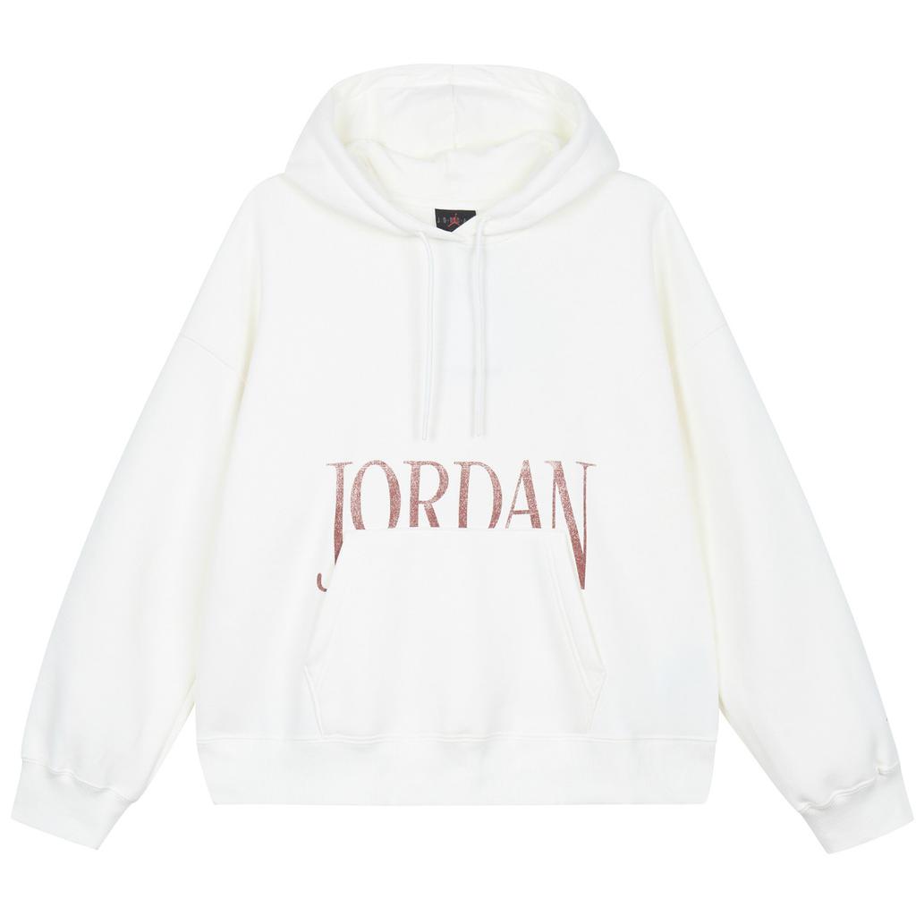Jordan Brooklyn Fleece Letter Print Hooded Sweatshirt American Vintage Women Sweatshirt Sail FN5435-133