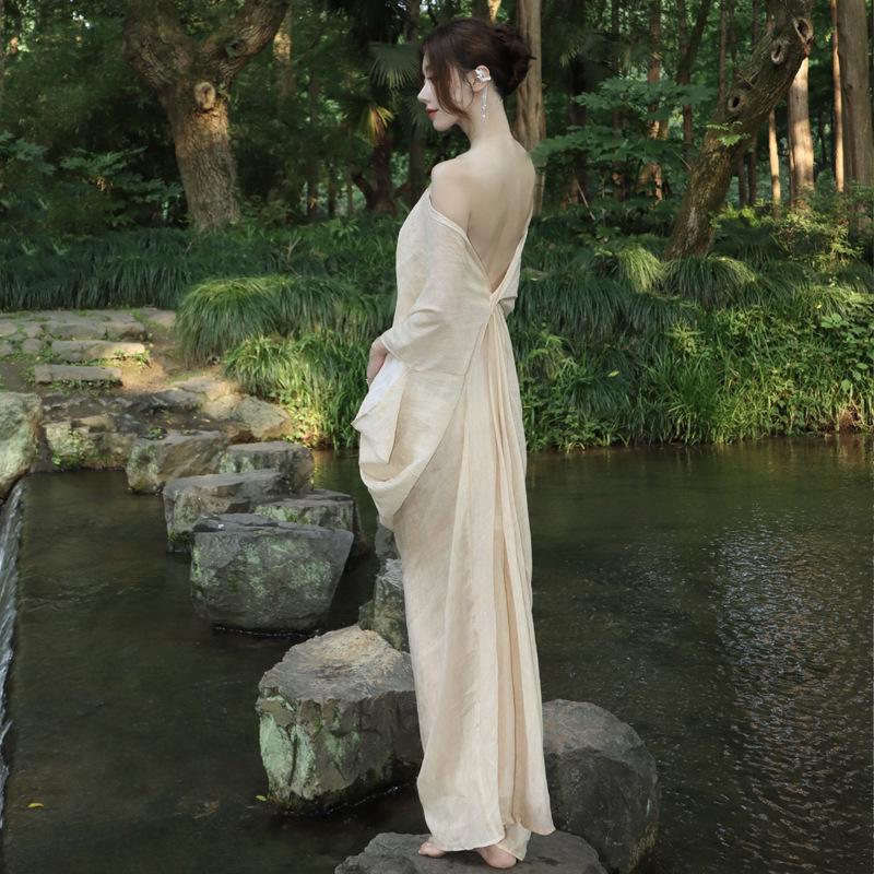 Letní volný střih Hanfu šaty pro ženy inspirované zenem