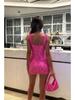 2026 European & American Sequin Spaghetti Strap Backless Party Dress
