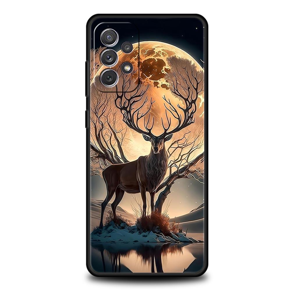 Cartoon Animal Deer Phone Case for Samsung Galaxy A55 A35 A15 A14 A13 A25 A54 A51 A71 A72 A73 A32 A52 A41 5G Soft TPU Shell Bags