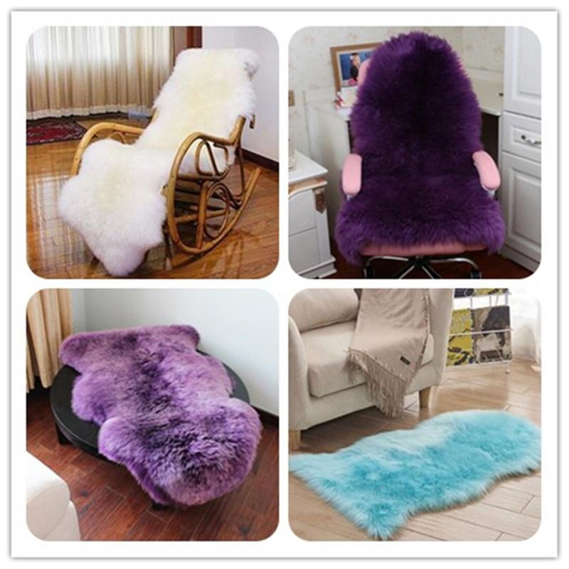 Artificial Sheepskin Imitation Wool Faux Fur Rug For Sofa Hairy Carpet Parlor Room Floor Mat Fluffy Soft Area Blanket Seat Pad