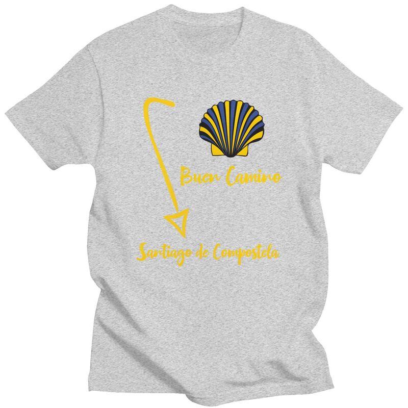 Custom Buen Camino De Santiago Tshirts for Men Short Sleeve Casual T Shirt El Camino Way Tshirt 100 Cotton Tees Gift