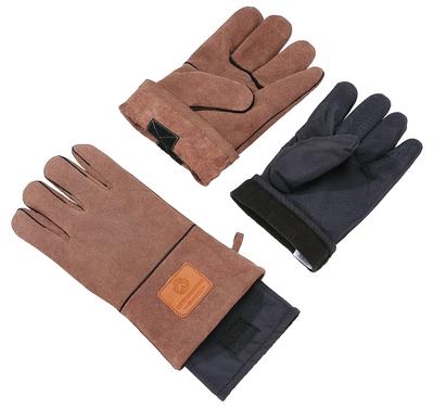 CAMPING MOON Bonfire Gloves, Handmade Cowhide Leather, Heat-Resistant and Cut-Resistant, Perfect for Camping and Solo Camping, Q28