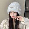 New Plush Hat for Women In Winter Thickened and Warm Small Woolen Hat Showing Face Trendy Big Head Circumference Ear Protection Pile Knitted Hat