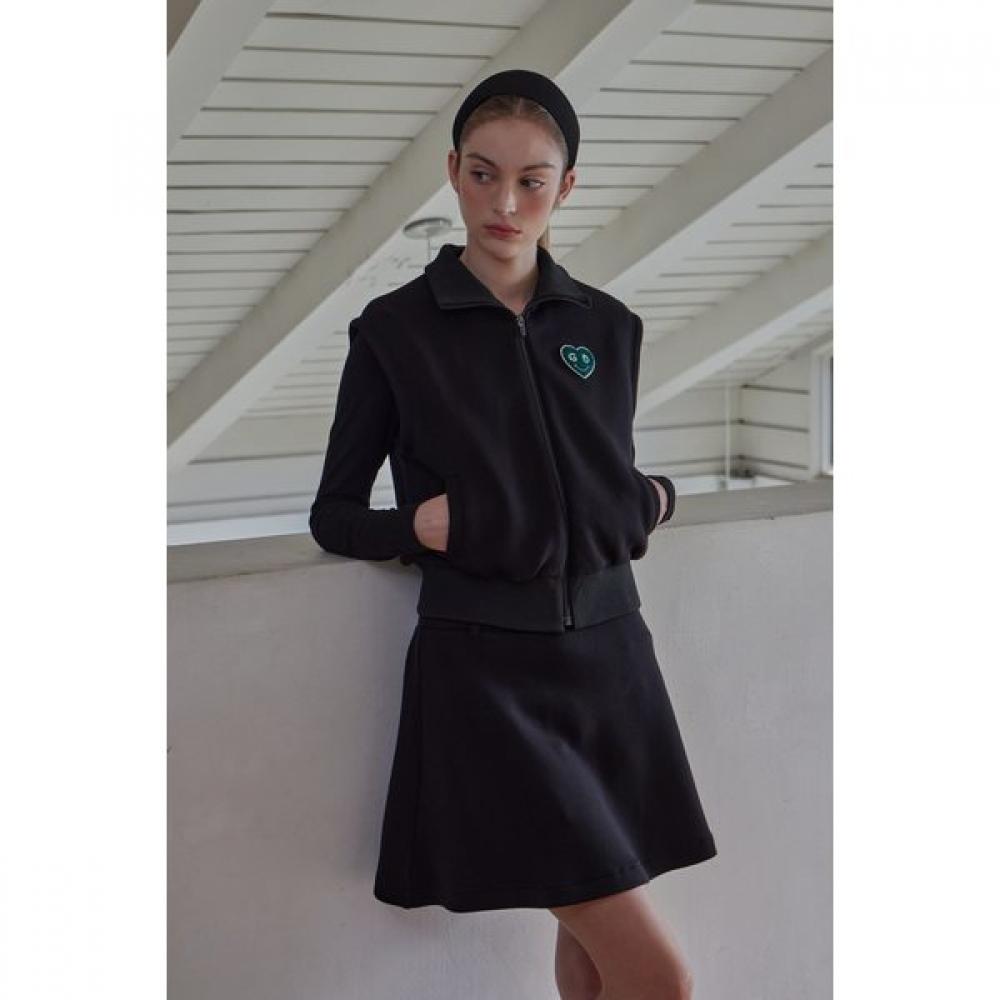 Goxo Black Greenheart Zip Up Vest
