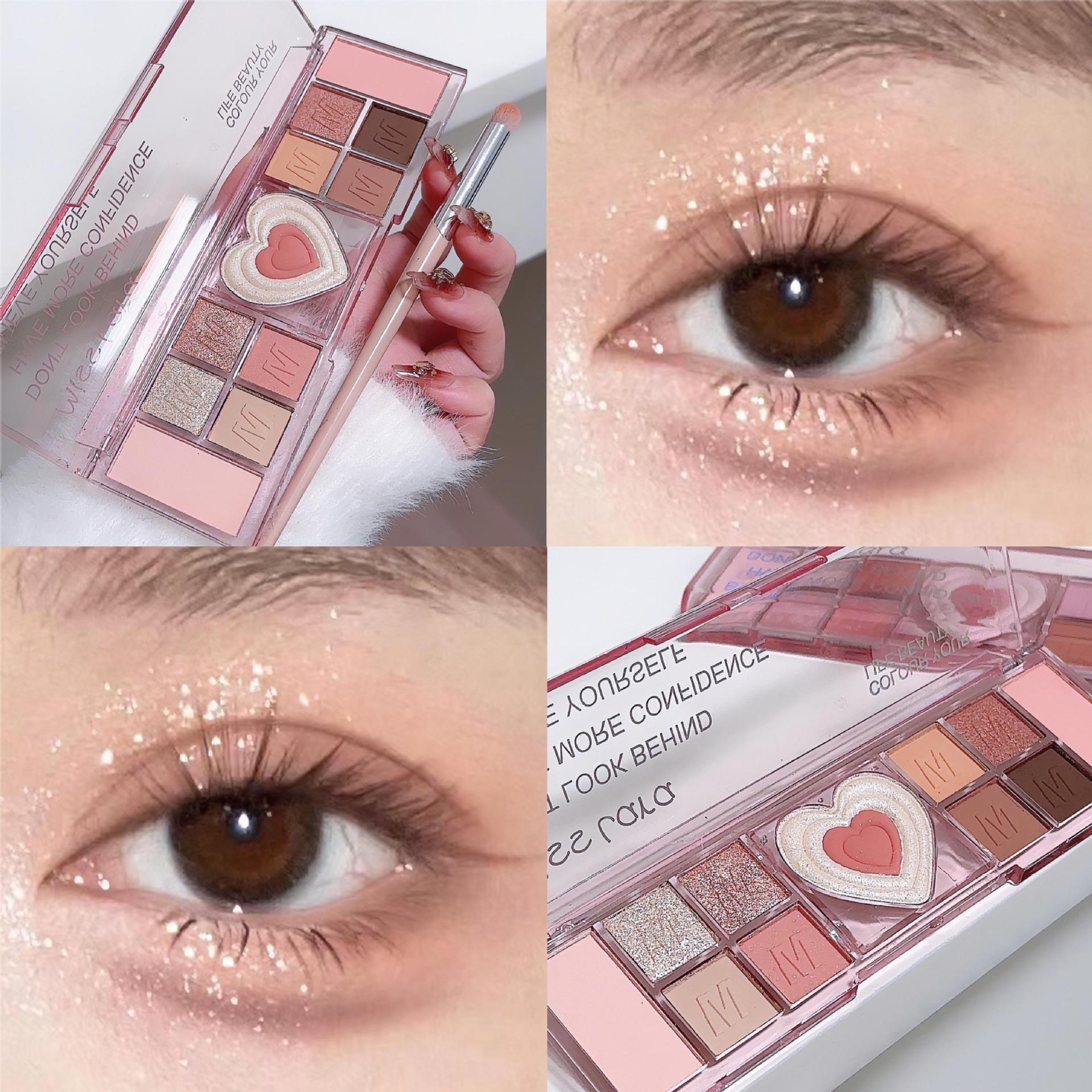Misslara 12-Color Eyeshadow Palette: Pearlescent & Matte Shimmer in Daily Orange-Brown Earth Tones for Beginner Women