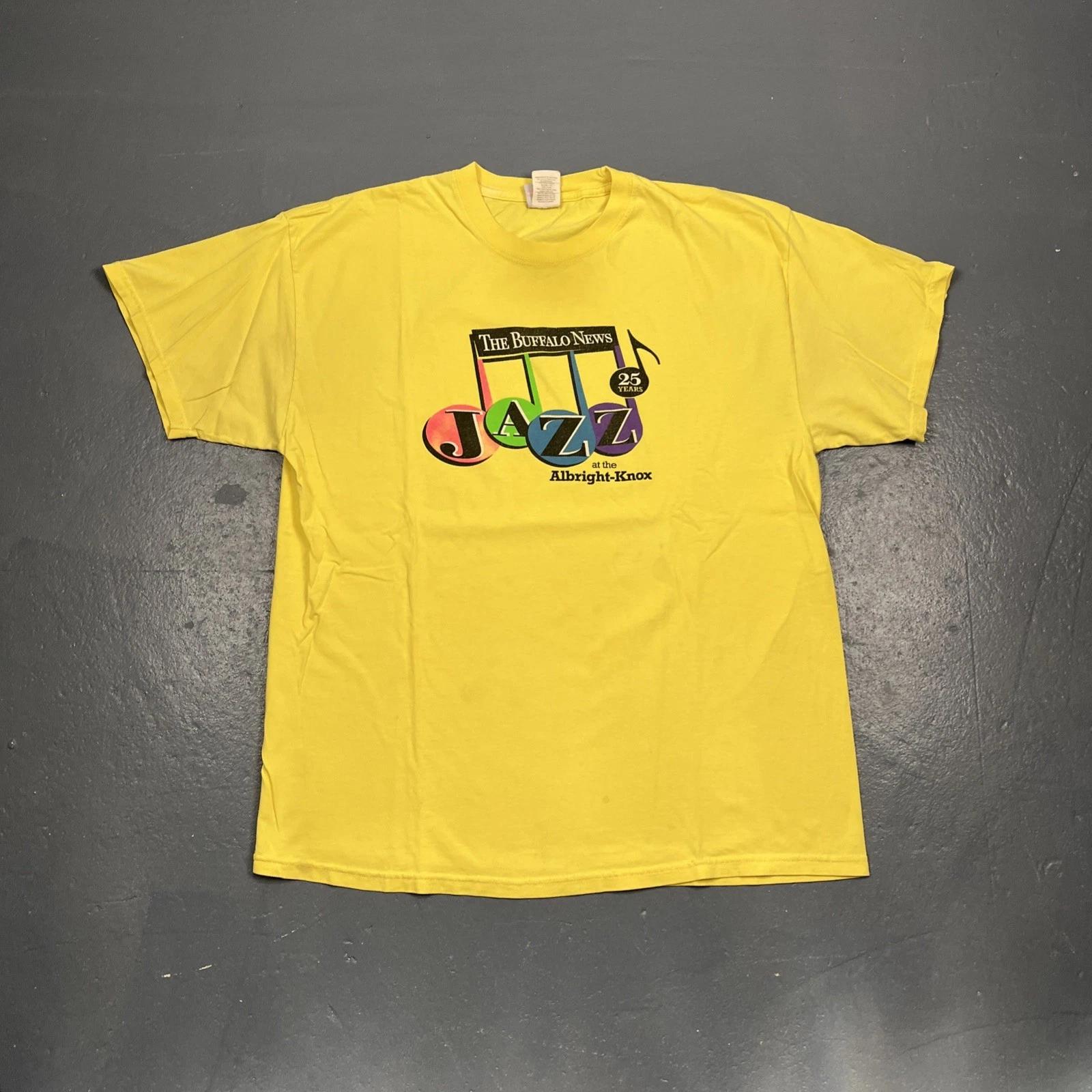 

Vintage The Buffalo News Jazz At The Albright Knox Tshirt Yellow XL VTG Music 4XL