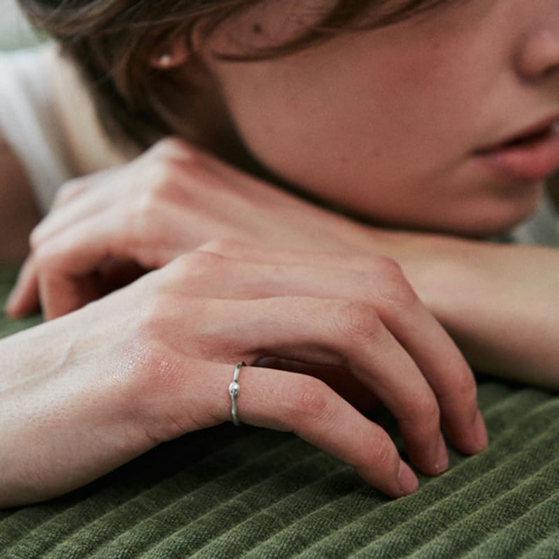 green [925 silver] Five.silver.230 / baby bille ring