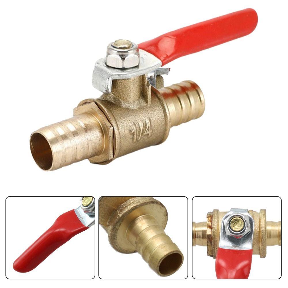 Faucet Brass Construction Ball Valve 6-12mm Size Hose Barb Brass Ball Valve Small Size 1/4 Inch Pneumatic Ball Valve Water Line
