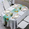 Fresh Flower Oval Pvc Table Cloths Plant Geometric Waterproof Oil -Proof Easy To Clean Coffee Dinning Tablecloth Decor