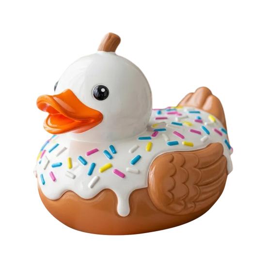 Deserowa Figurka Kaczki Kreskówkowa Statuetka Kaczki Winylowa Rzeźba Zwierzęca Dekoracja Ornament na Biurko Domowe Biurowe Półkę na Książki