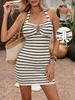 Summer Stripe Halter Dress: European-American Twist, Fashionable Slim Fit, Comfortable & Stylish
