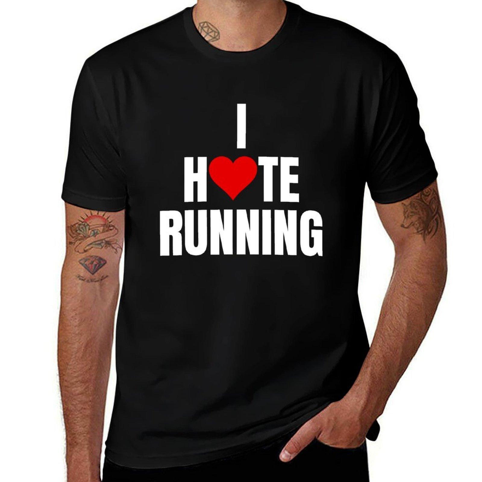 I Hate Running Heart Shirt Jogging Marathon 4k Cardio Funny Gym Shirts T-Shirt Streetwear Print Tee Shirt S разноцветный