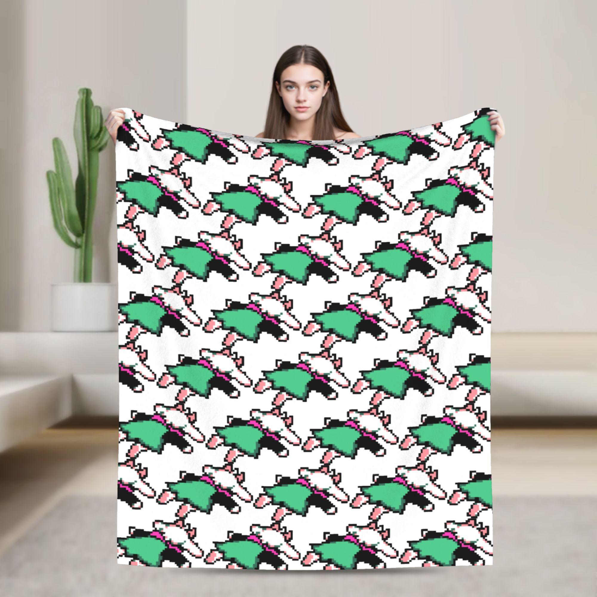 

Deltarune Undertale Christmas Blankets Plush Vintage Breathable Throw Blanket for Bed Sofa Spring/Autumn 75x90cm