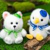Cute Fox Scarf Seagull Cartoon Animal Plush Doll Pendant For Decoration Bag