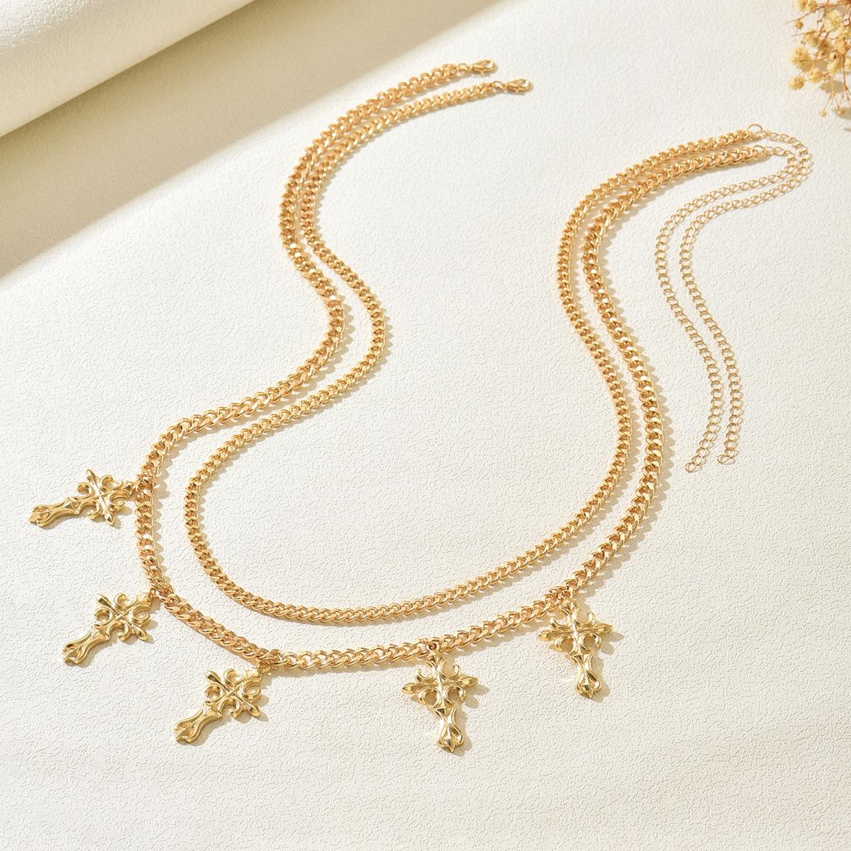 Cross pendant waist chain European and American personalized jewelry women s multi-layer stacking design sexy body chain
