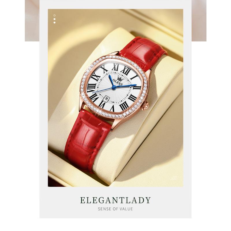 OLEVS Brand Watch Barrel-shaped Diamond-encrusted Shi Ying Ladies Watch Ladies Watch