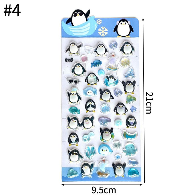 Cute Cartoon Animals Drop 3D Relief Sticker Scrapbooking Diy Diary Phone Case Stationery Sticker Collect Stickers Book Kids Gift