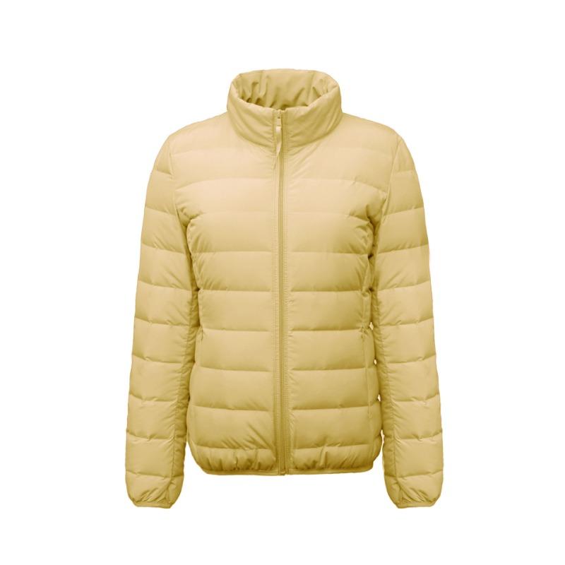 Women's 90-fleece solid-color women's clothing stand-up collar seamless glue-pressed down jacket short large-size jacket