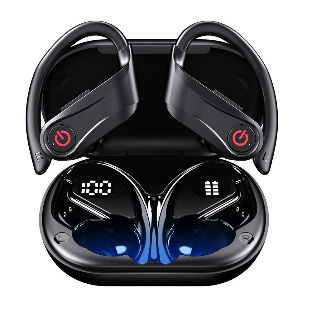 Wireless Earbuds with Earhooks Built-in Mic Headphones BT 5.3 Waterproof Headset Ear Buds for Sports Running Workout Gym