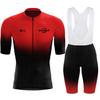 2025 Sykkelsett med høy synlighet for menn - Kortarmet trøye + Polstret shortssett Fukttransporterende sykkel-sportsklær