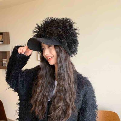 Women's Hats Sweet and Cool Babes Plush Knitted Baseball Cap Fashion Autumn and Winter Hat Women's Cap