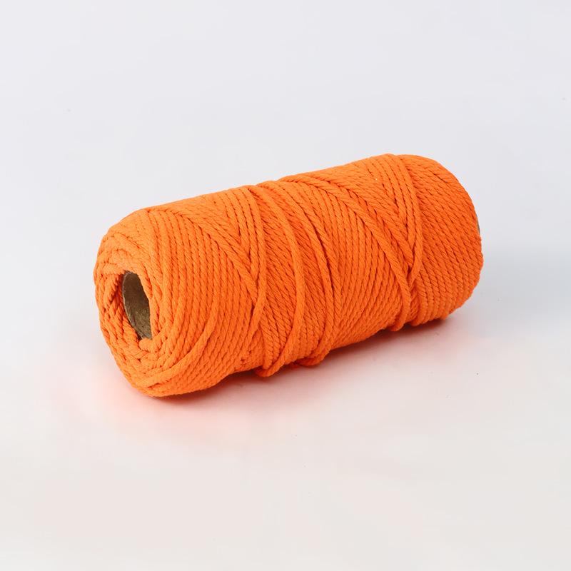 4mm Multi-Strand Macaron Colored Cotton Rope for DIY Tapestry & Decorative Weaving.