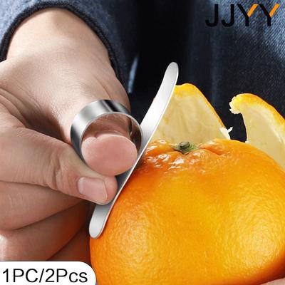 JJYY 1 Pz/2 Pz Pelapatate Arancione Creativo in Acciaio Inossidabile Pelapatate Arancione Pompelmo Apriarancia Portatile Gadget da Cucina
