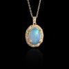 New 925 Sterling Silver Necklace Loyalty Stone Natural Oval 10*14mm Ethiopia Opal Pendant Fine Jewelry for Women's Proposal Gift